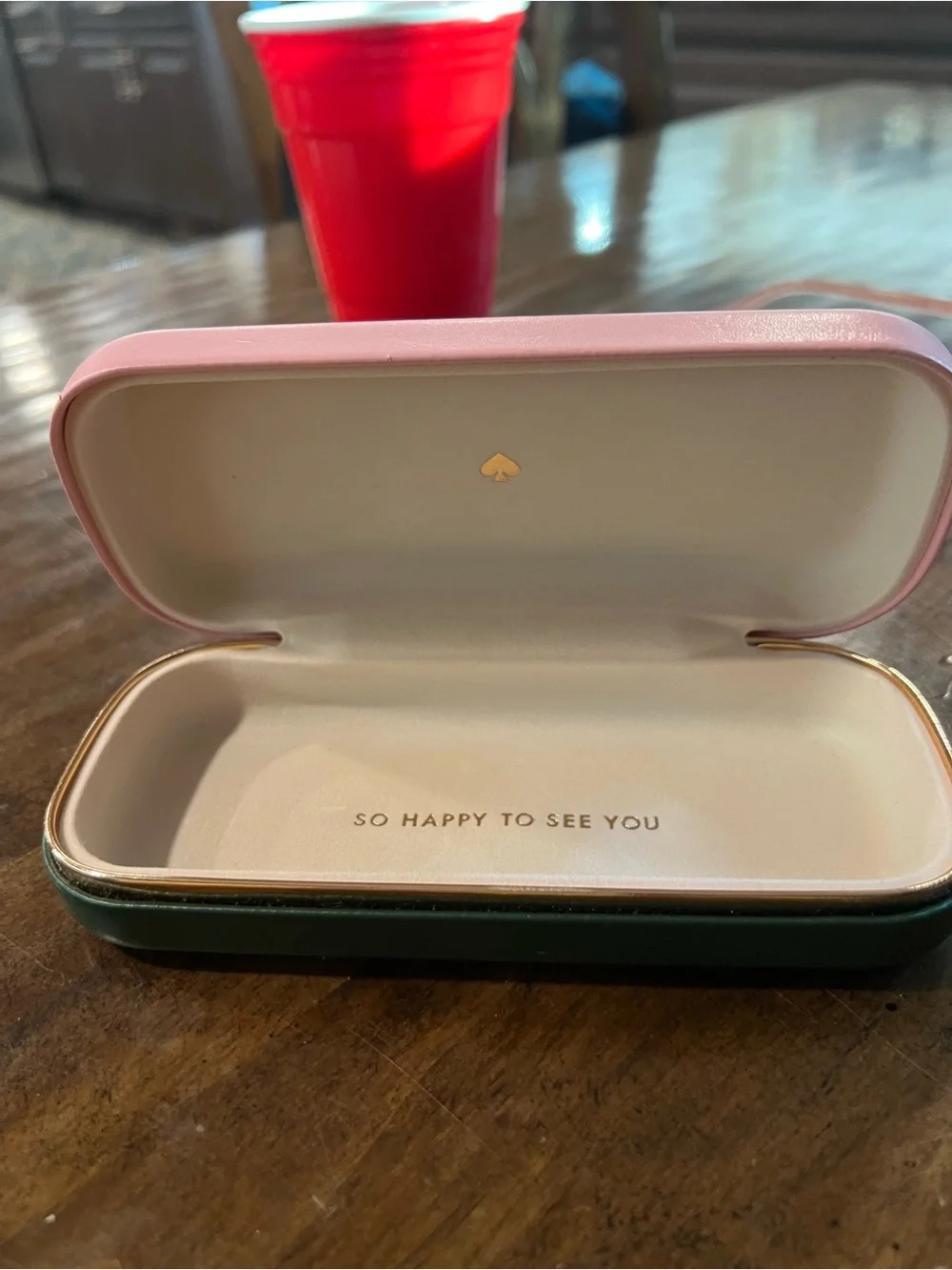 Kate Spade Adelina Black/Pink/Rose Gold Semi-Rim Cat-Eye Glasses w/ case